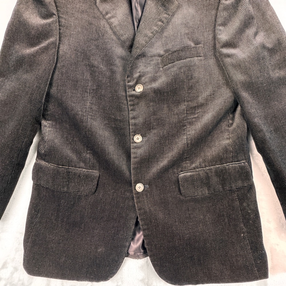 Alfani Mens 3 Button Brown Sheen Velvet Blazer Sport Coat‎ Cotton 40R